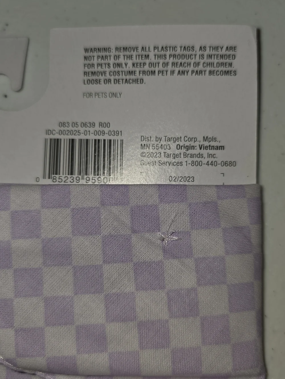Boots & Barkley Lavender Checkered Pet Bandana OSFM NWT